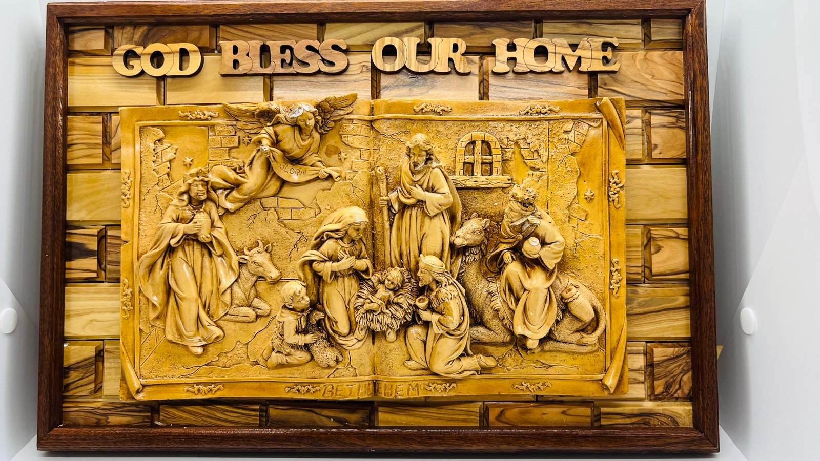 God Bless Our Home Nativity 3D Made In Bethlehem