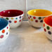 Avon Polka Dot Bowls Set - Rare and Vintage - cheerful polka dots