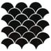 Retro Nero Scallop 13.11 in. x 9.96 in. x 8 mm Glossy Porcelain Mesh-Mounted Mos