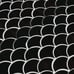Retro Nero Scallop 13.11 in. x 9.96 in. x 8 mm Glossy Porcelain Mesh-Mounted Mos