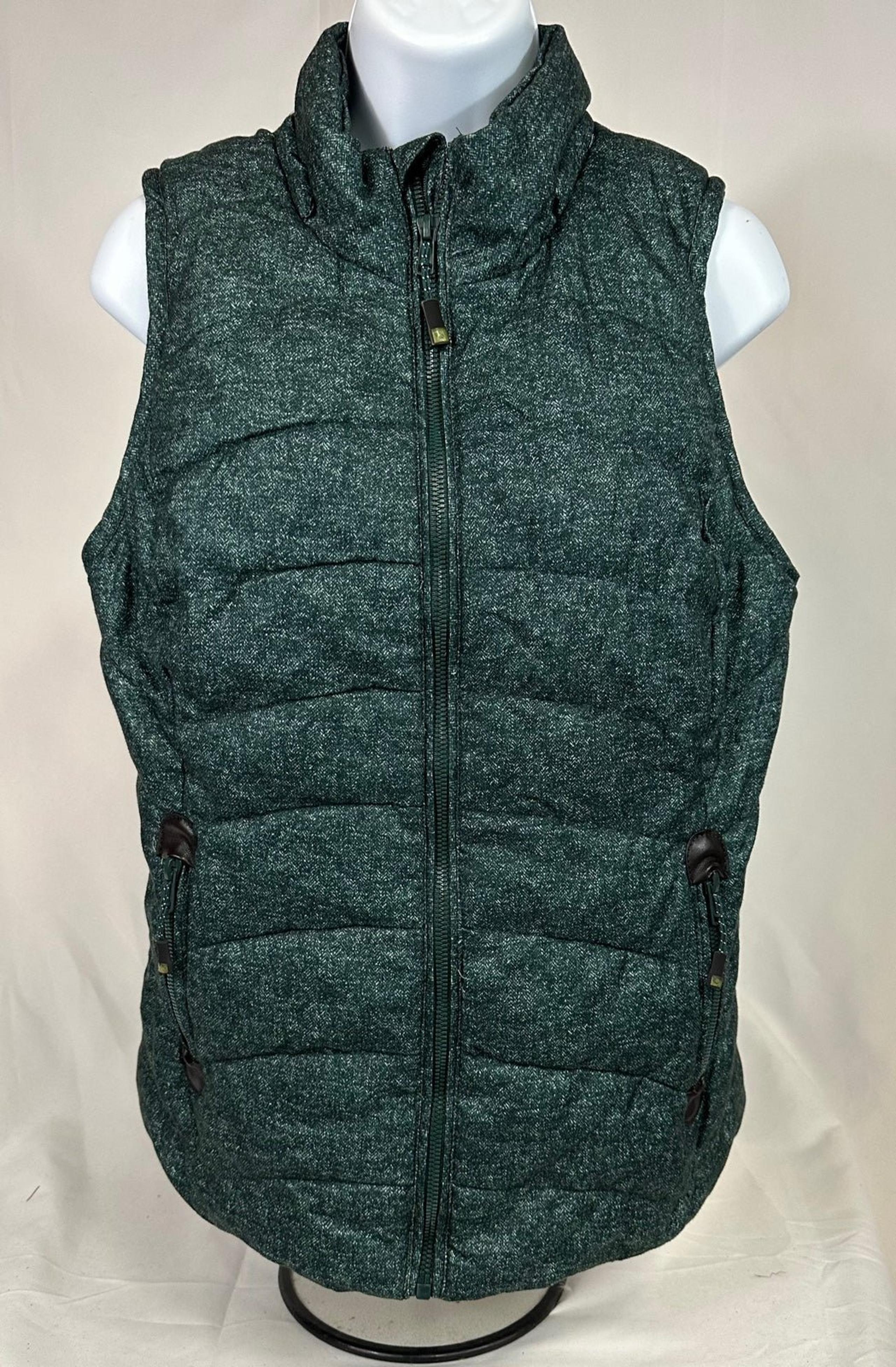 Green Tea Women’s Faux Fur Lined Quilted Puffer Vest Size Small Green