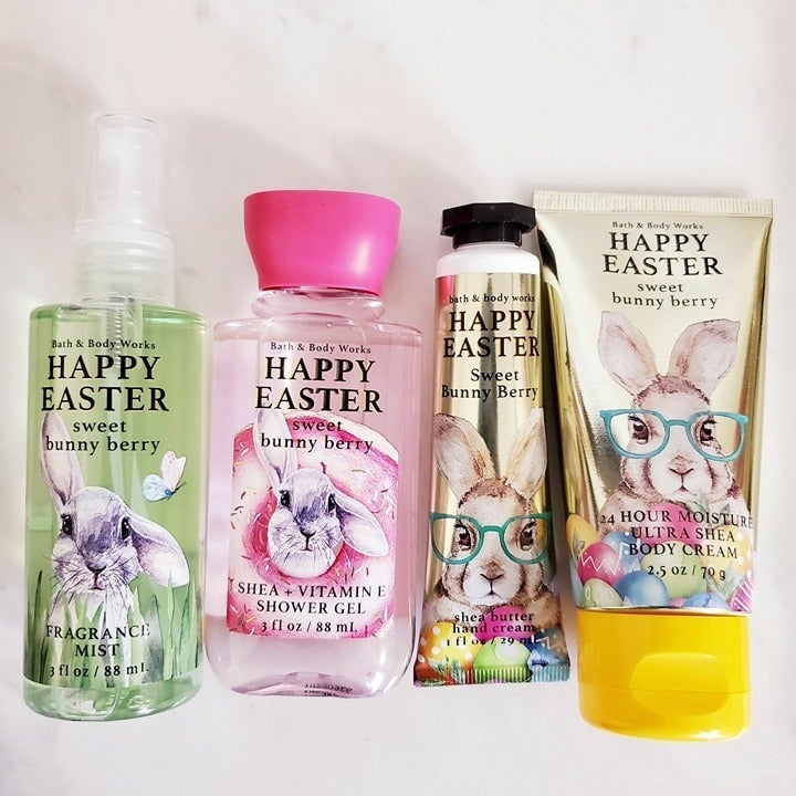 3 pcs BATH & BODY WORKS Easter Sweet Bunny Berry body creams Happy Easter set