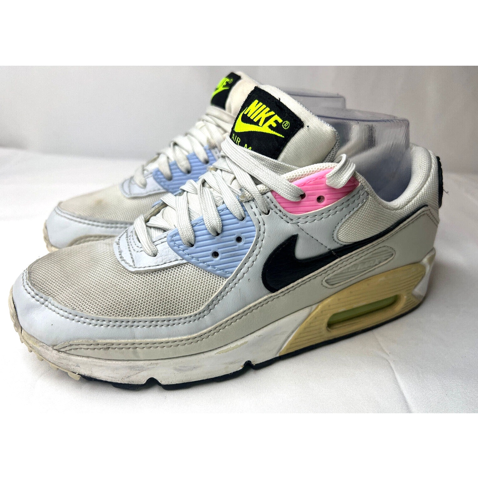 Nike Air Max 90 Shoes Womens Size 7 Multicolor Pastel Summit White Black Light