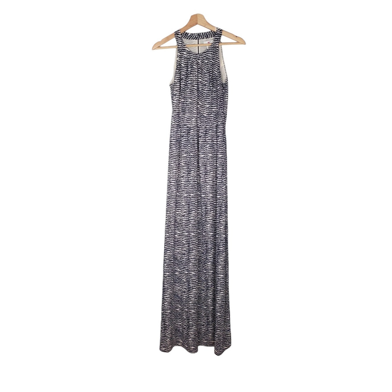 Vineyard Vines Silk Blend Sleeveless Casual Maxi Dress Lined Blue White Size 2