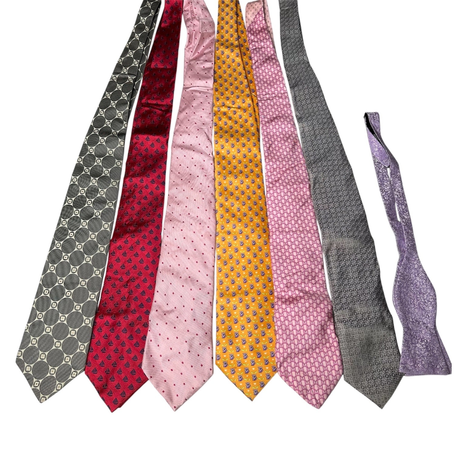 Lot of silk designer neck ties & bowtie Versace Perry Ellis JOS A Bank Canali ++
