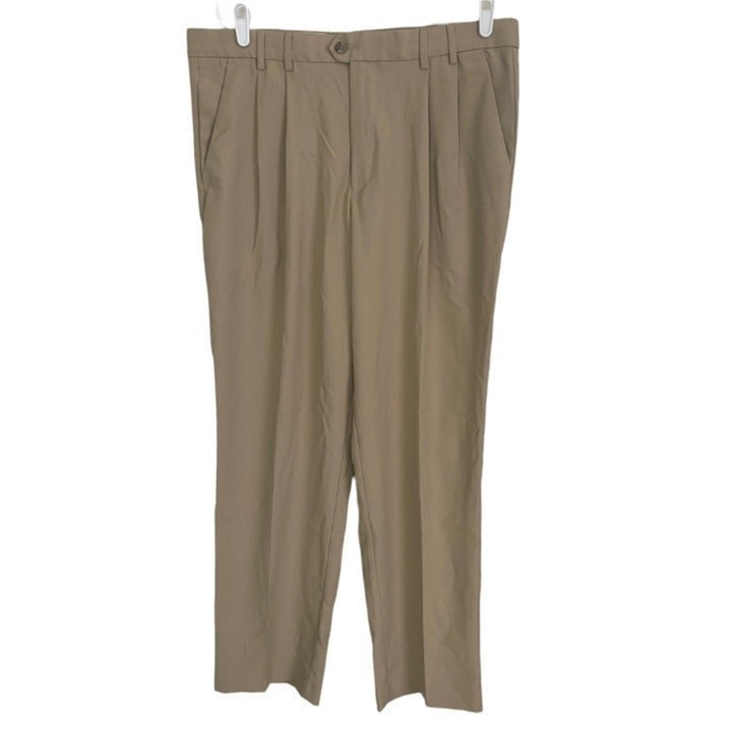 Dockers Golf Tan Pleated Relaxed Fit Khakis Sz 36