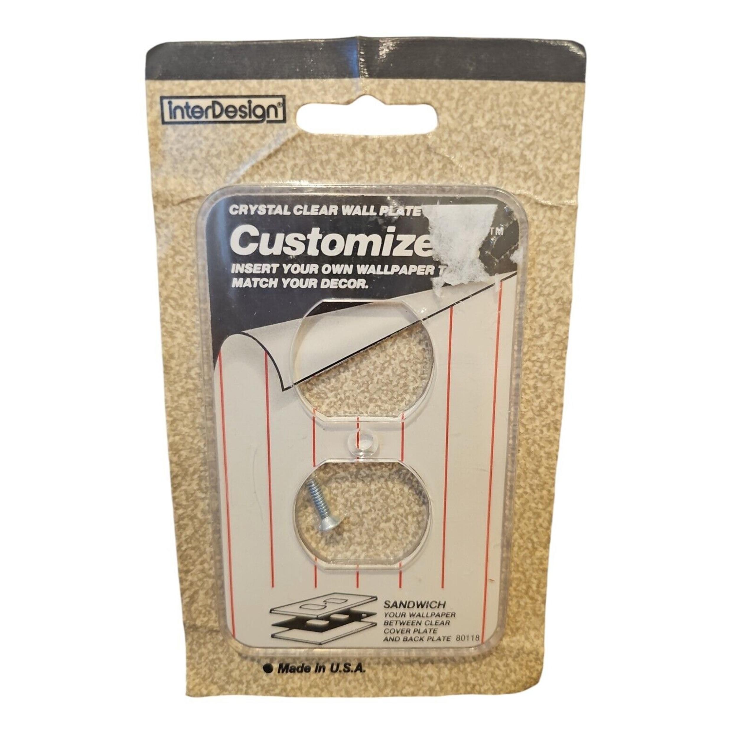 InterDesign Clear Wall Switch Plate Customize With Wallpaper 80118 New Made USA!