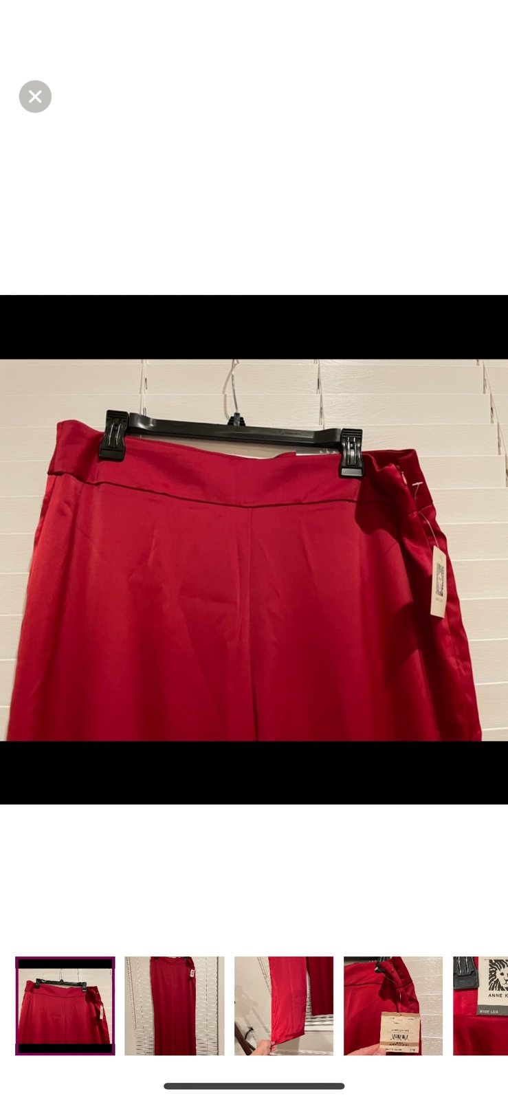 Brand New With Tags Anne Klein Satin Wide Leg Pants. Size 12. Red.