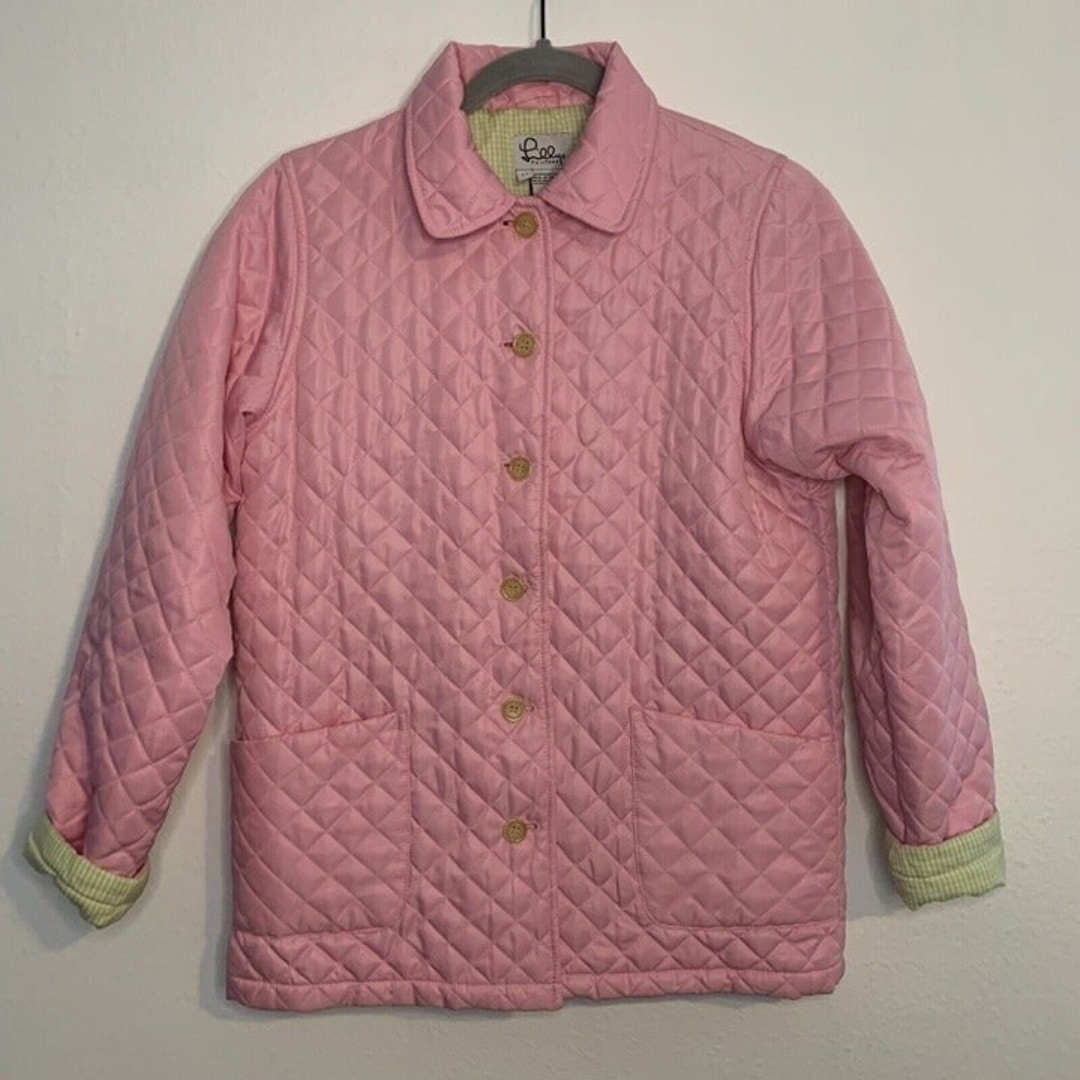 Lilly Pulitzer size 14 Teen Or Small Adult Pink 90’s vintage Quilted jacket coat