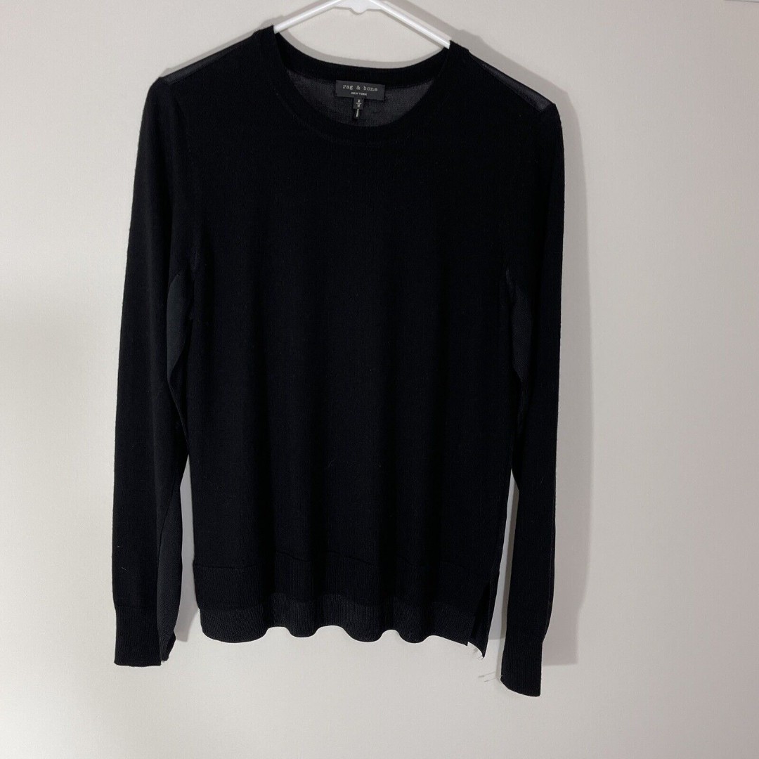 Rag and Bone Woman Wool/ Viscose Black Sweater Size M