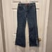 Vintage Unionbay Jeans Blue Flare Low Rise Lace Up Tie Hems Y2K Size 5 Grunge