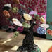 Bonsai Tree Stones Large Multicolor Stone Tree w/Pyrite on Wood Base