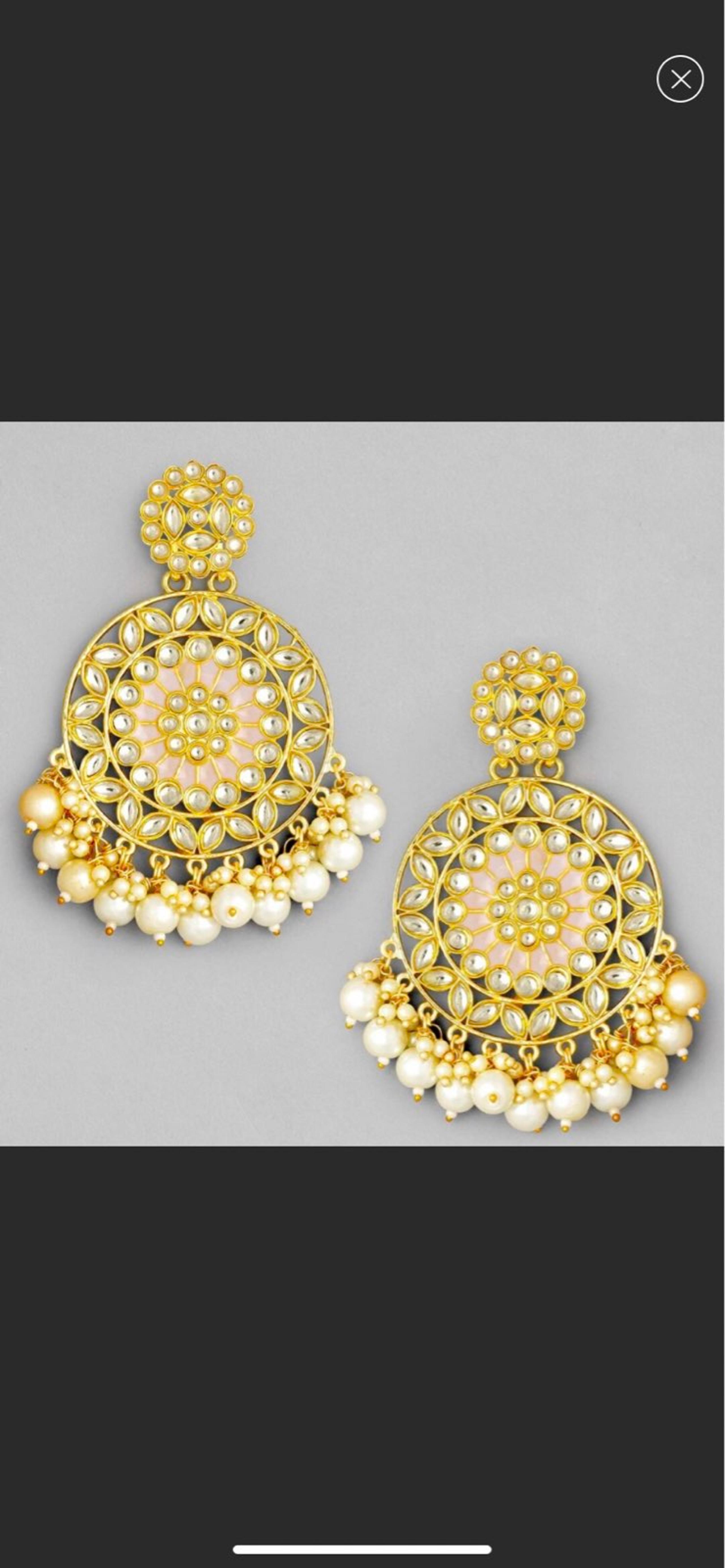 Indian pakistani peach colored Earrings