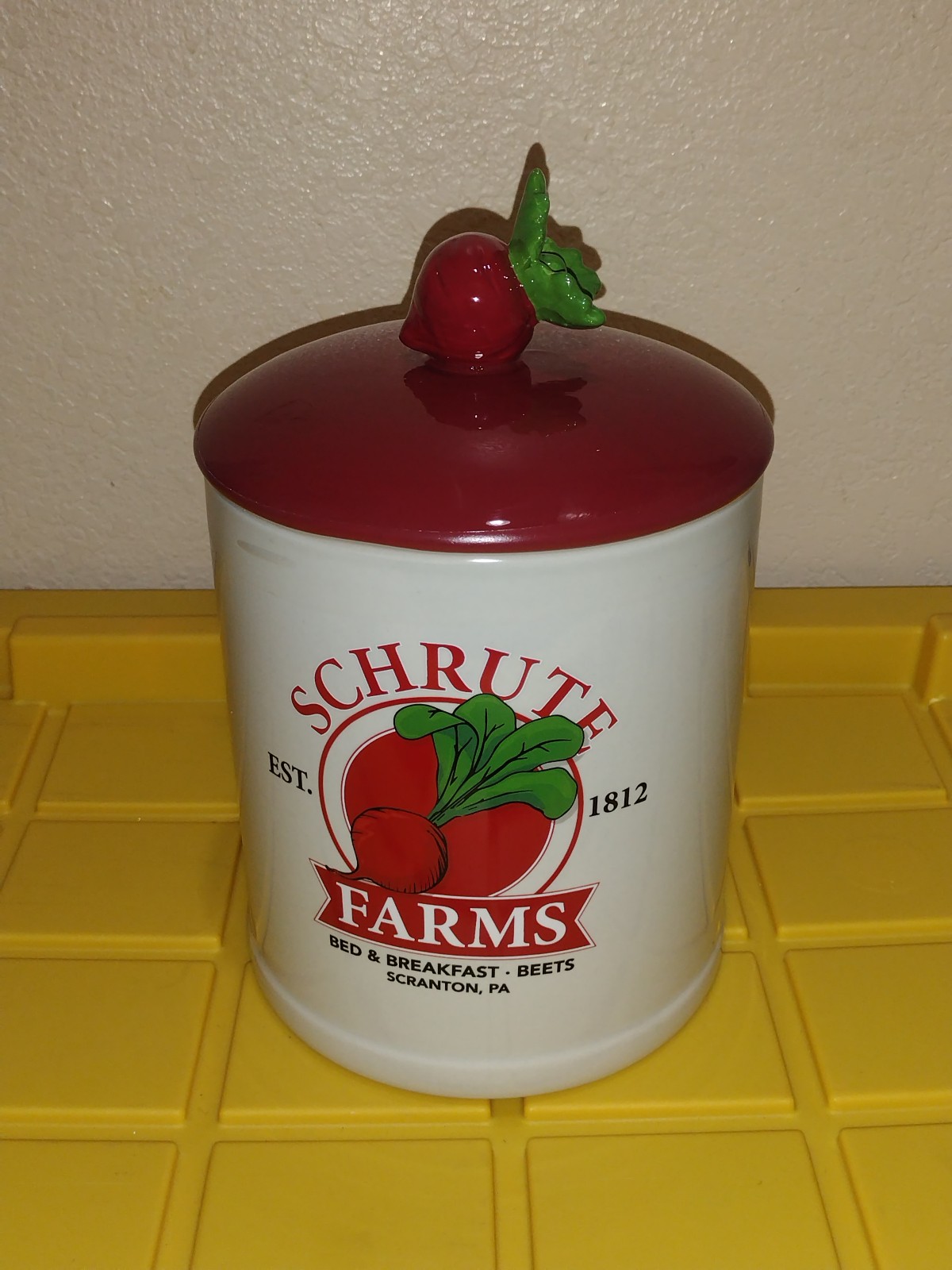 THE OFFICE SCHRUTE FARMS JAR BED & BREAKFAST BEETS THE OFFICE COOKIE JAR NEW