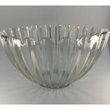 Vintage Large Crystal Glass Bowl Punch Mid Century