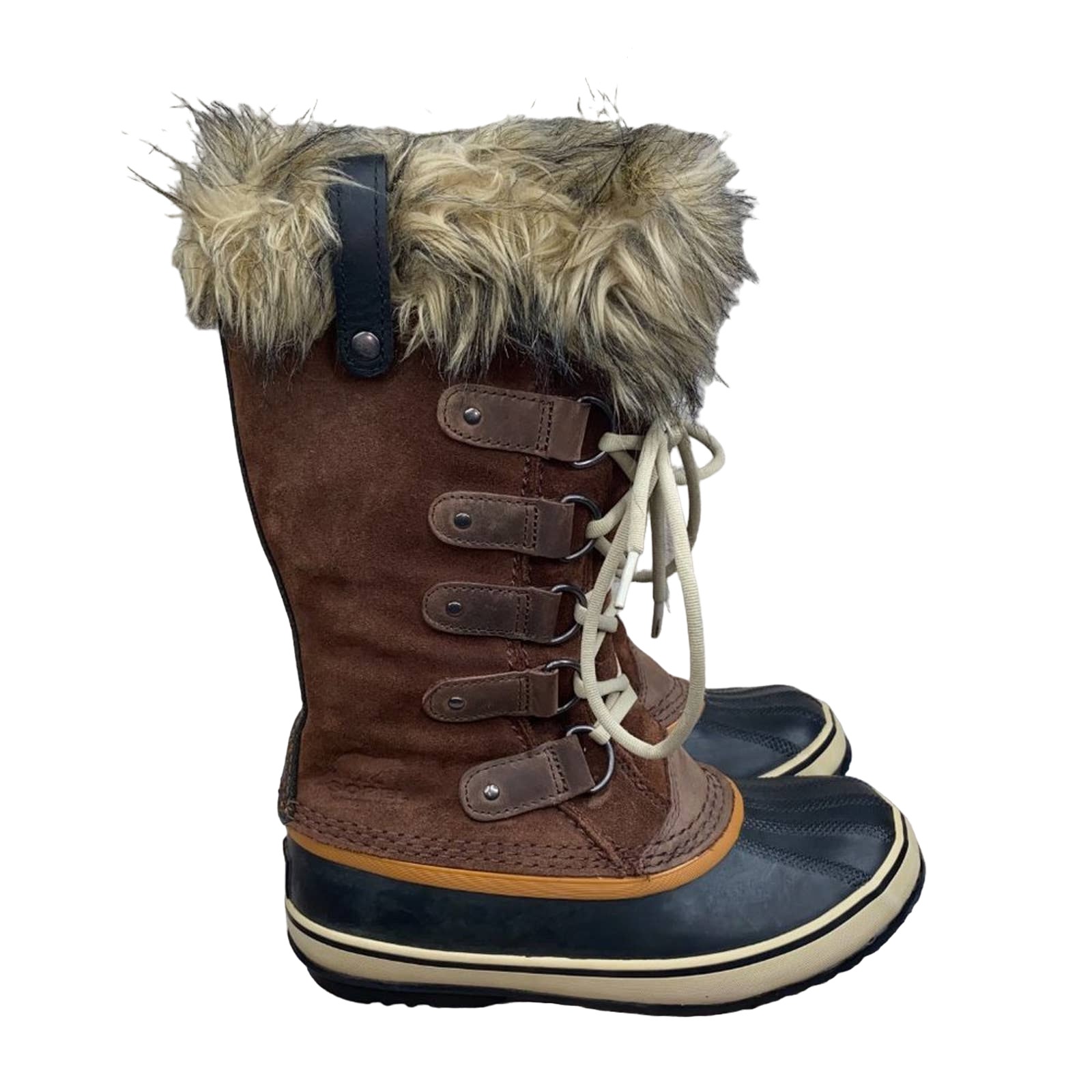 Sorel Women's Joan of Arctic Brown Leather Winter Boots Size US 7