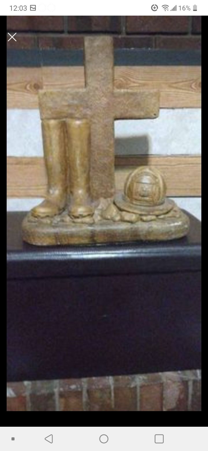 Marble Fireman Rememberance statue