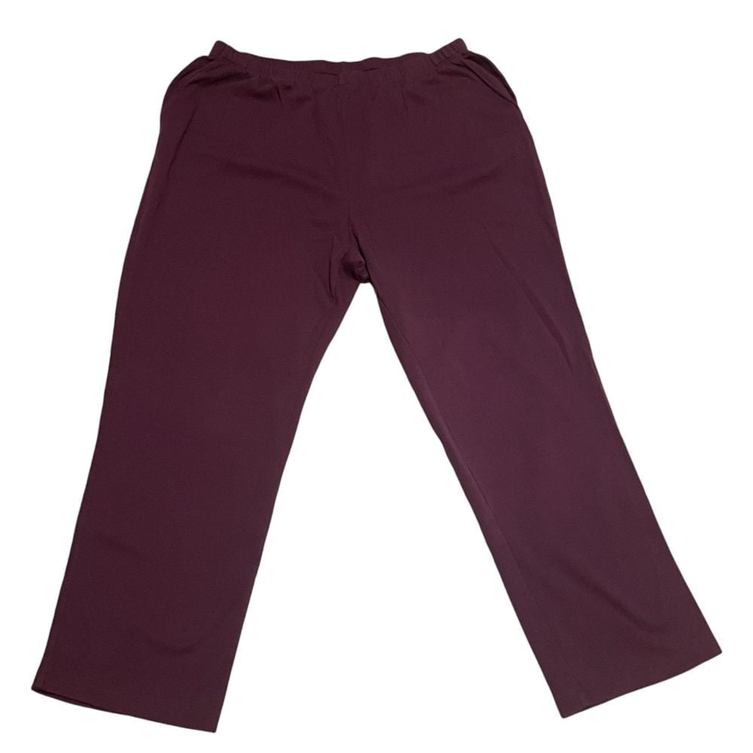 Lands' End Women's XL Active High Rise Soft Performance Ankle Pants purple