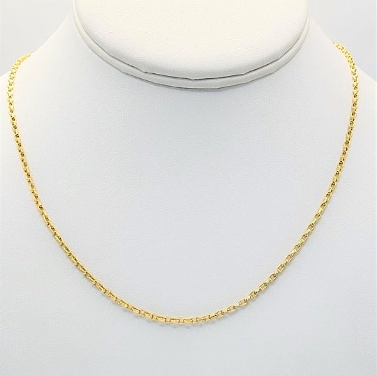 14k Gold link chain necklace/14k Gold 1.7mm 23 link chain necklace. CHI27