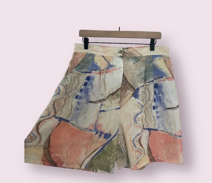 Vintage Geo Abstract High Waisted Chic Glam Artsy Hipster Hippie Party Shorts