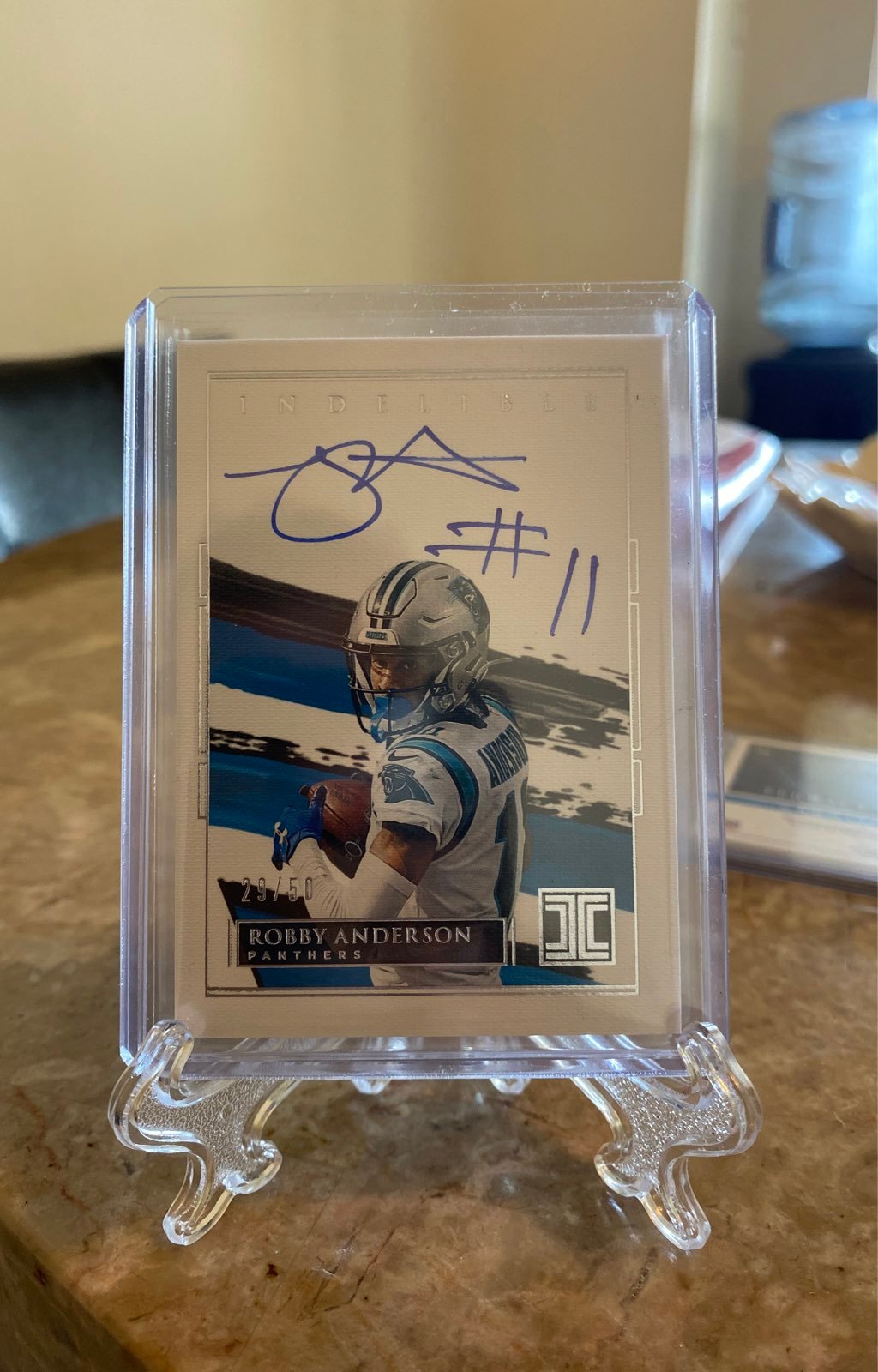 2021 Panini Impeccable Indelible Ink Robby Anderson Auto /50 Panthers