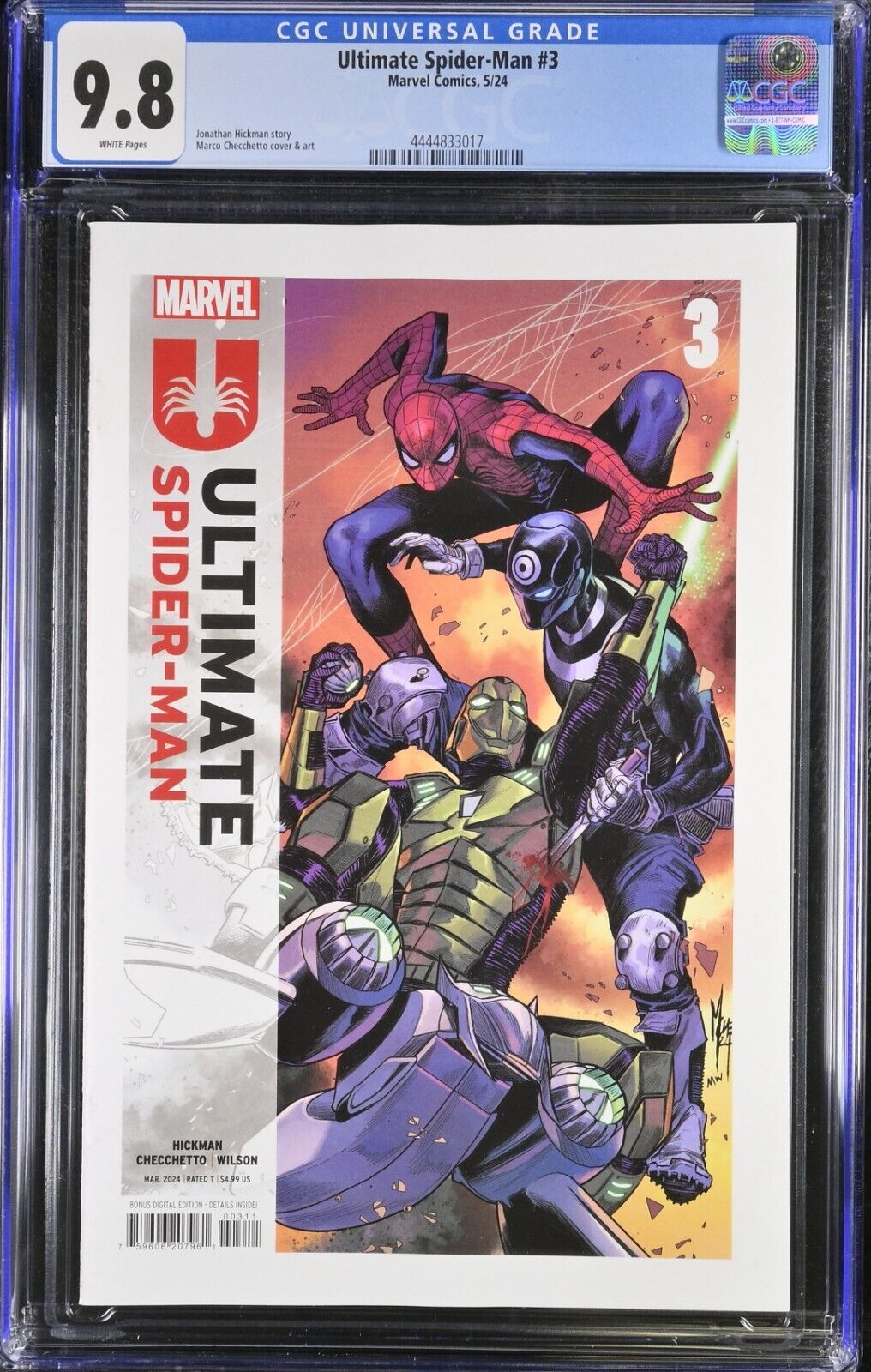 ULTIMATE SPIDER-MAN #3 CGC 9.8 CHECCHETTO 1st PRINT COVER A MARVEL 2024 NM/M