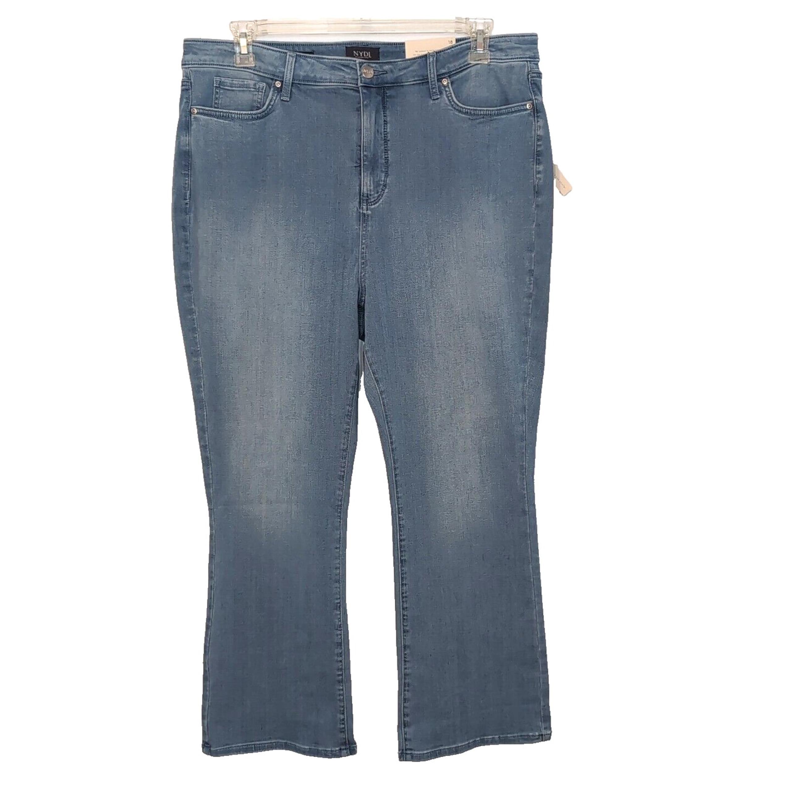 NYDJ Ankle Bootcut Jeans Women's Size 18 Blue Lustre High Waist Slim Stretch NEW