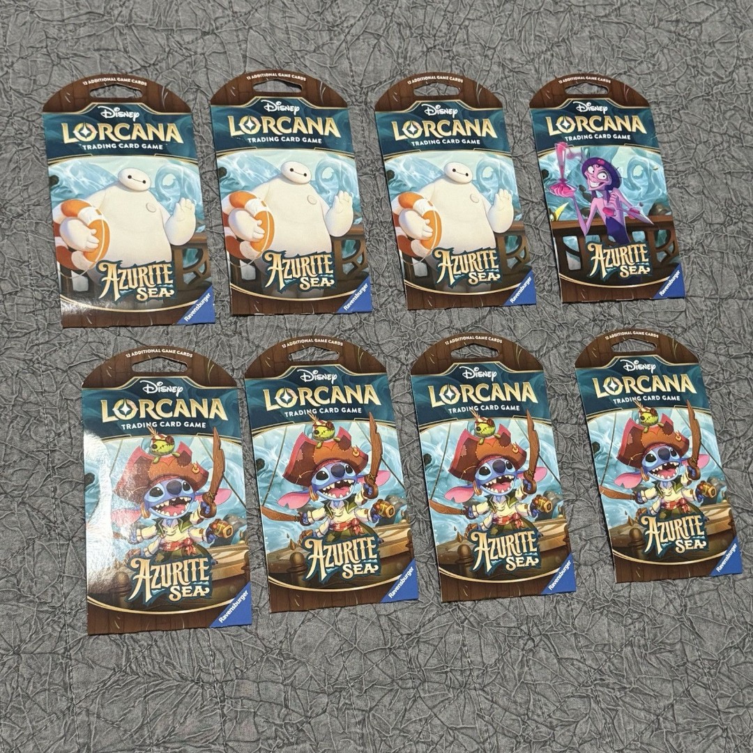 Disney Lorcana TCG - Azurite Sea BOOSTER PACKS [8 Pack Lot]- New Sealed
