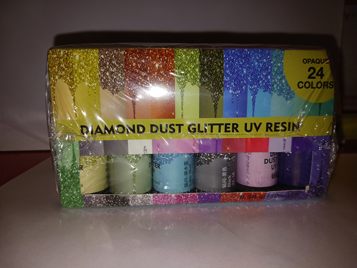 24 colors/set Glitter UV Glue Artificial Rhinestone Glitter