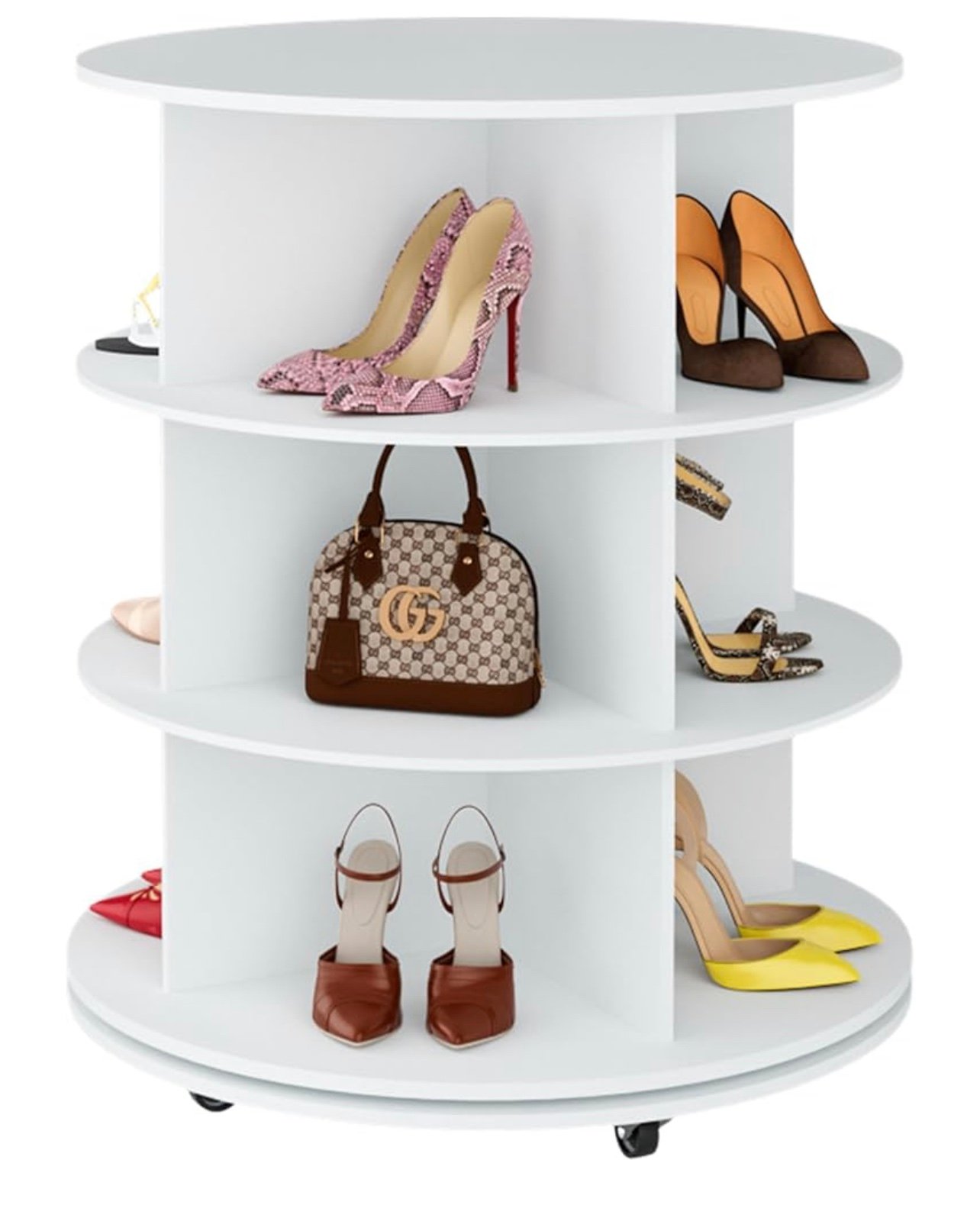Rotating Shoe Rack Tower, Spinning Shoe Rack Lazy Susan,