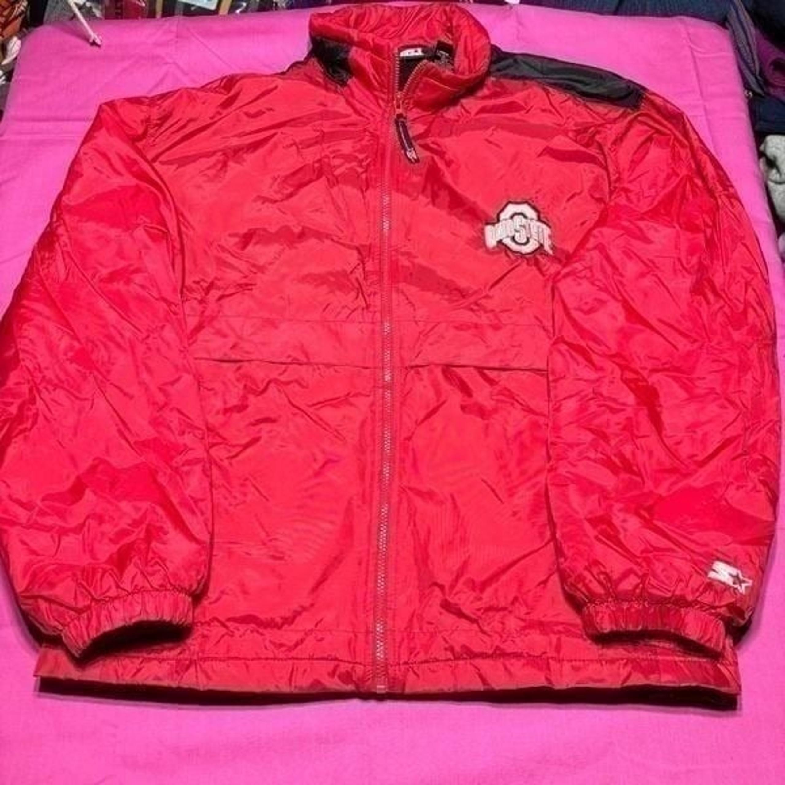 Ohio State Buckeyes STARTER Lined Bomber Jacket Mens Medium Vintage