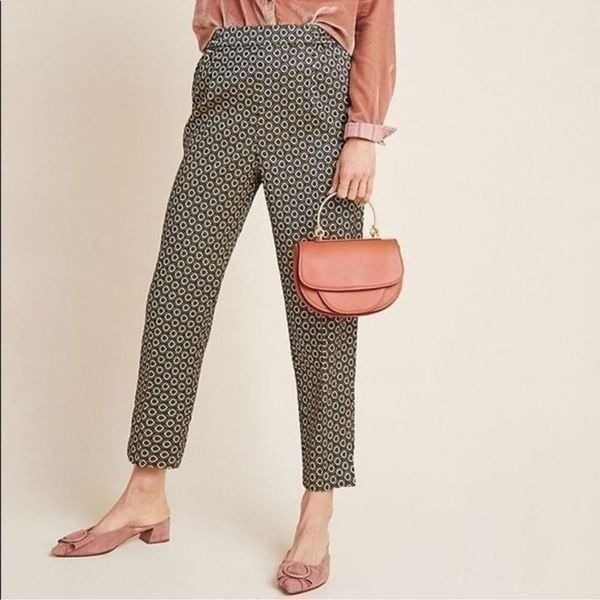 Anthropologie Larkin Jacuard tapered trousers size XS