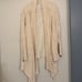 Free People In The Loop Open Front Distressed Cream Cardigan Sweater