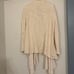 Free People In The Loop Open Front Distressed Cream Cardigan Sweater
