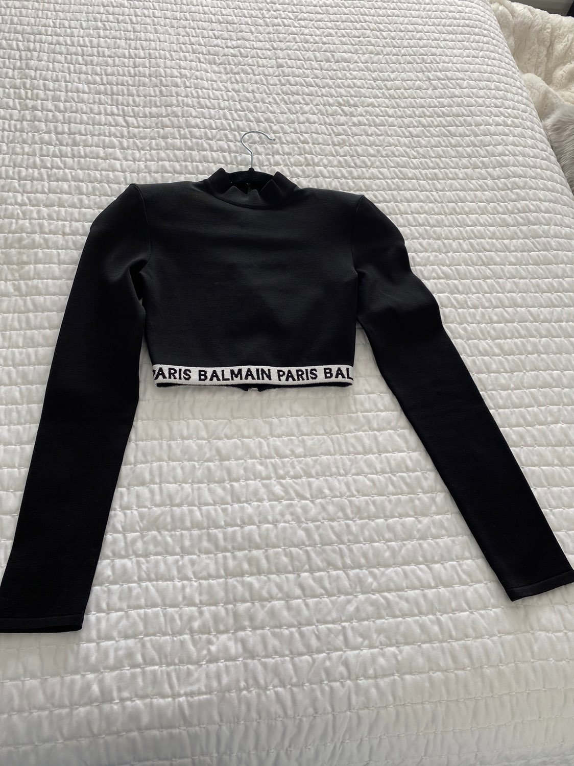 Balmain Long Sleeve Crop Top