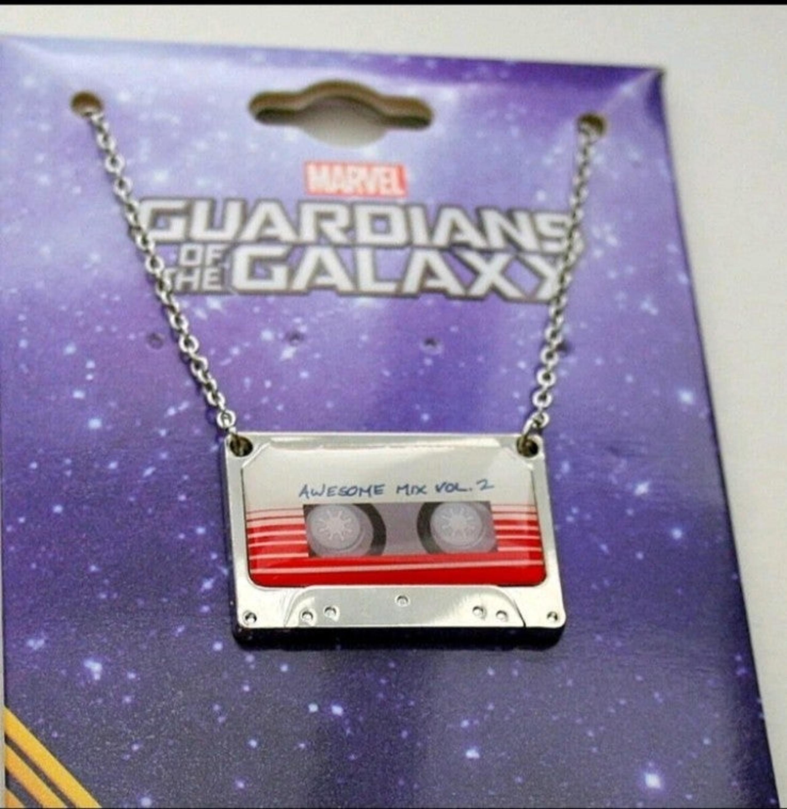 Marvel Comics Star Lords Guardians of Galaxy Vol 2 Awesome Cassette Necklace New