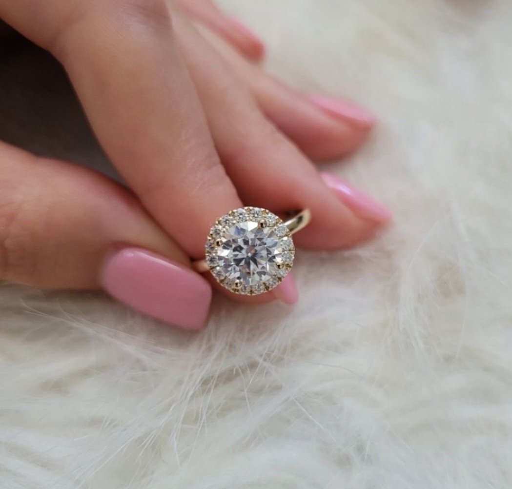 *SALE* 2CT Round Cut Moissanite Solid Rose Gold Engagement Ring Size 7