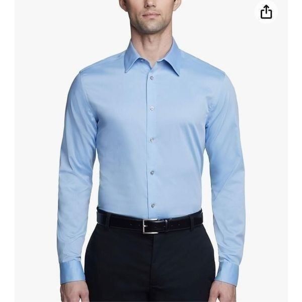 Calvin Klein Men's Dress Shirt Slim Fit Non Iron Solid