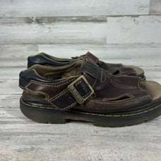Doc Martens Mens Leather Straps Buckle Open Toe Fisherman Sandals Brown Size 11