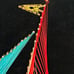 Vintage 26” Wood & Nail String Art Sailboat Ship Boat 1970s Black Velvet MCM