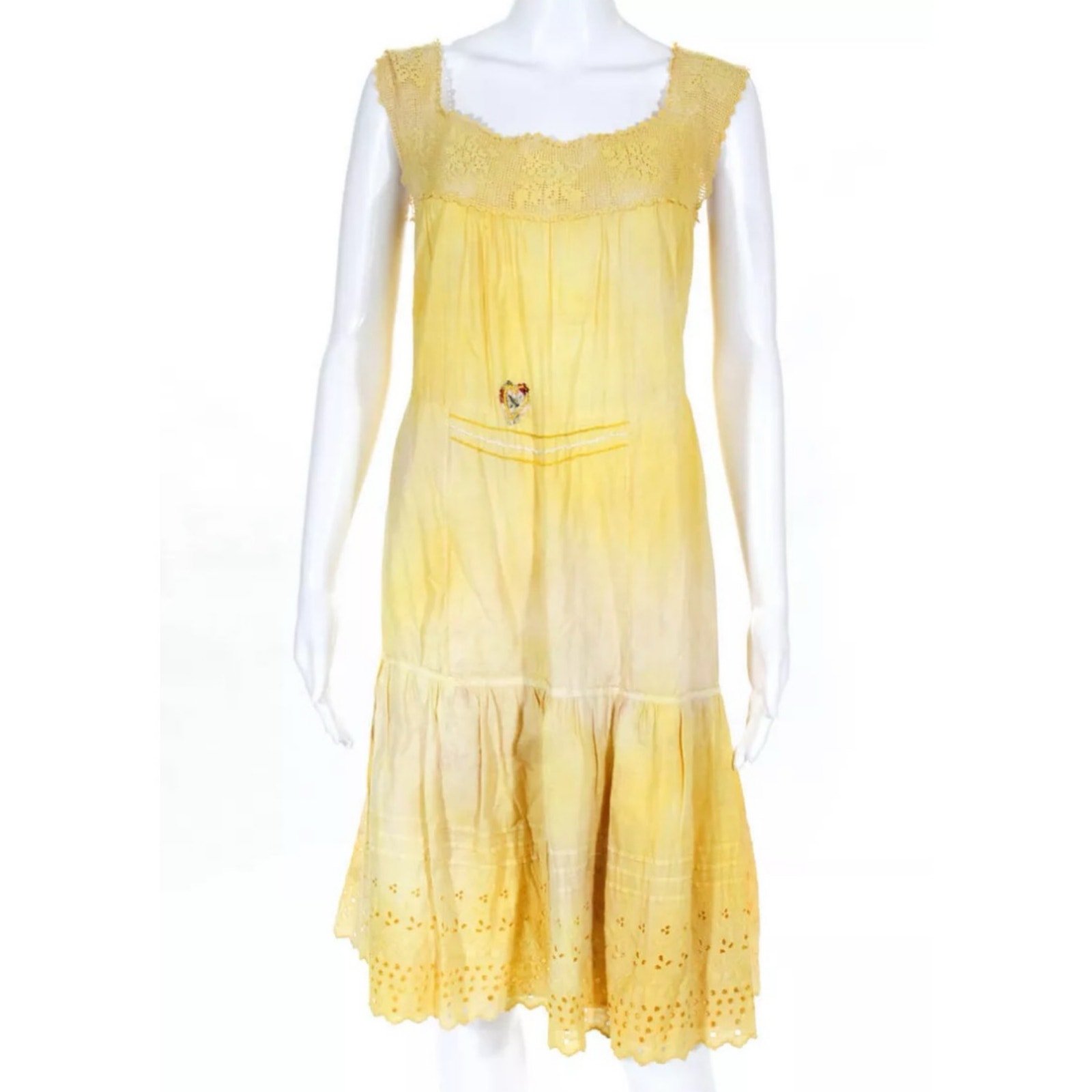 Love Shack Fancy Bespoke Hand Dyed & Embroidered Vintage Nightgown NWT