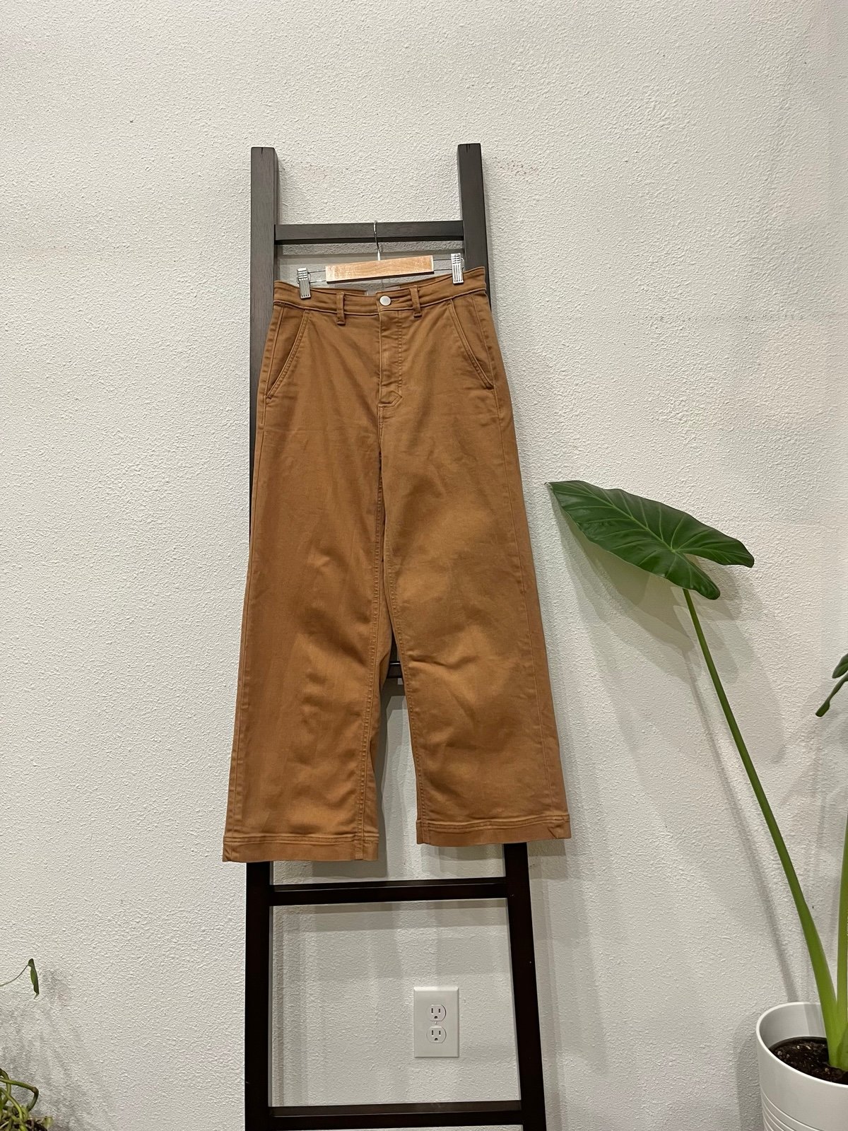 Everlane brown wide leg cropped pants size S