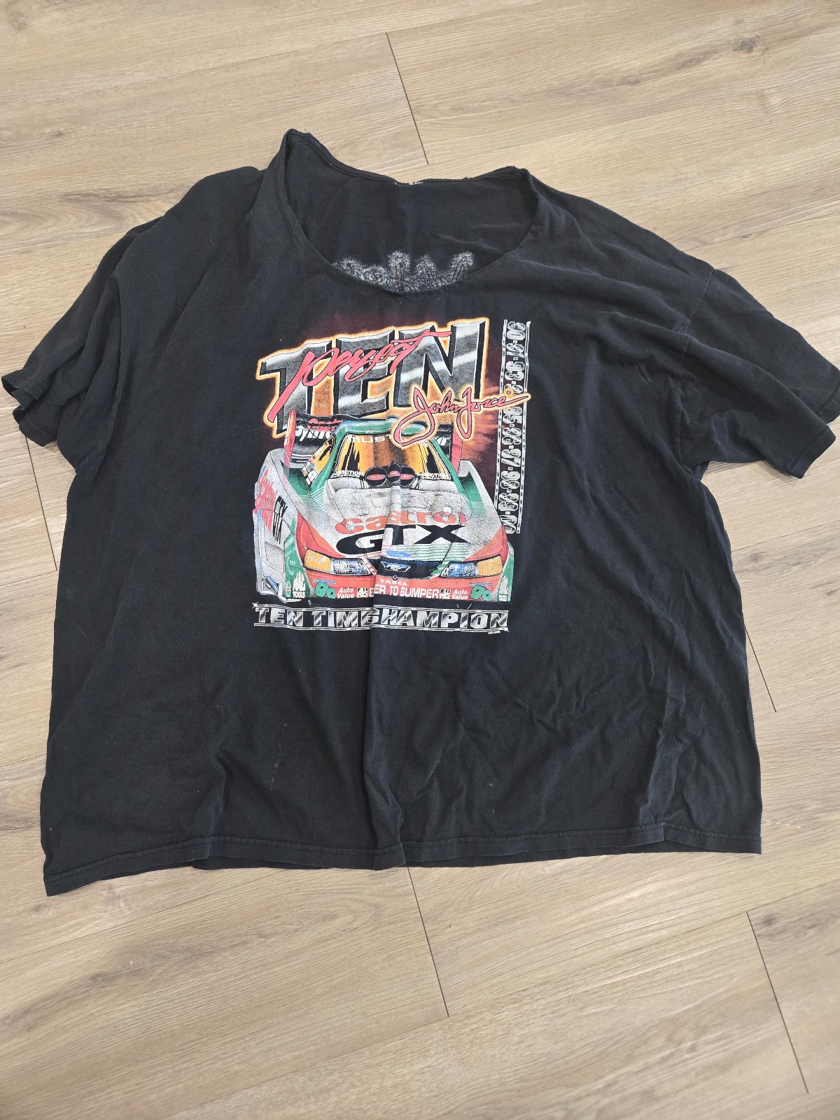 vintage 1990s Black John Force racing tee racing size 1X