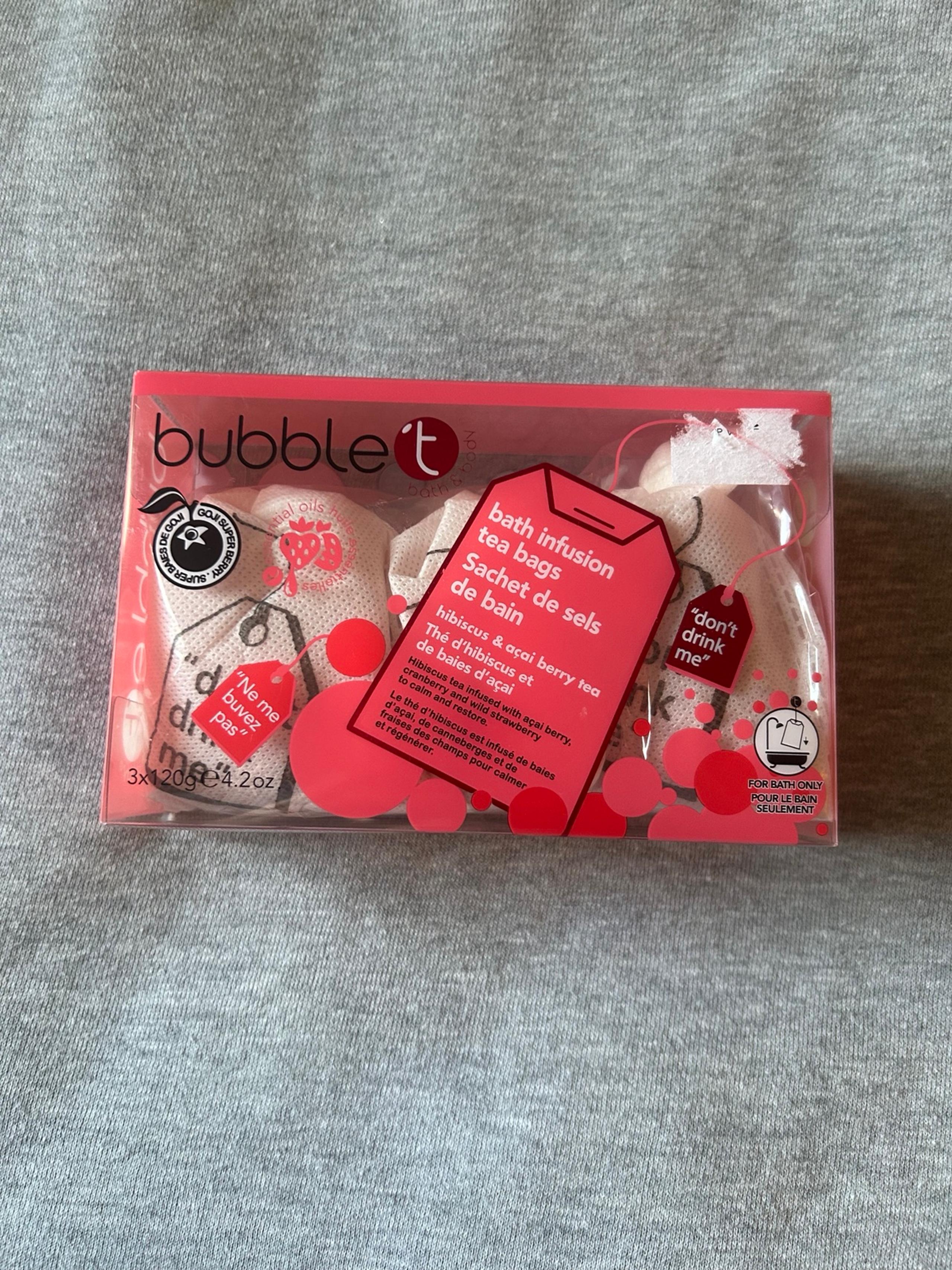 NWT Bath Infusion “Tea” Bags Bubble’t Goji Berry