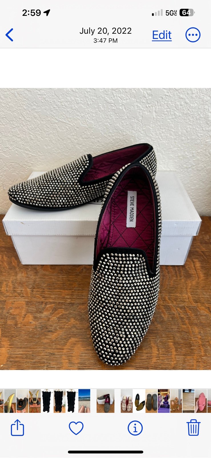 Steve Madden Mens Slip On Loafer Shoe Size 9.5 Silver Metallic