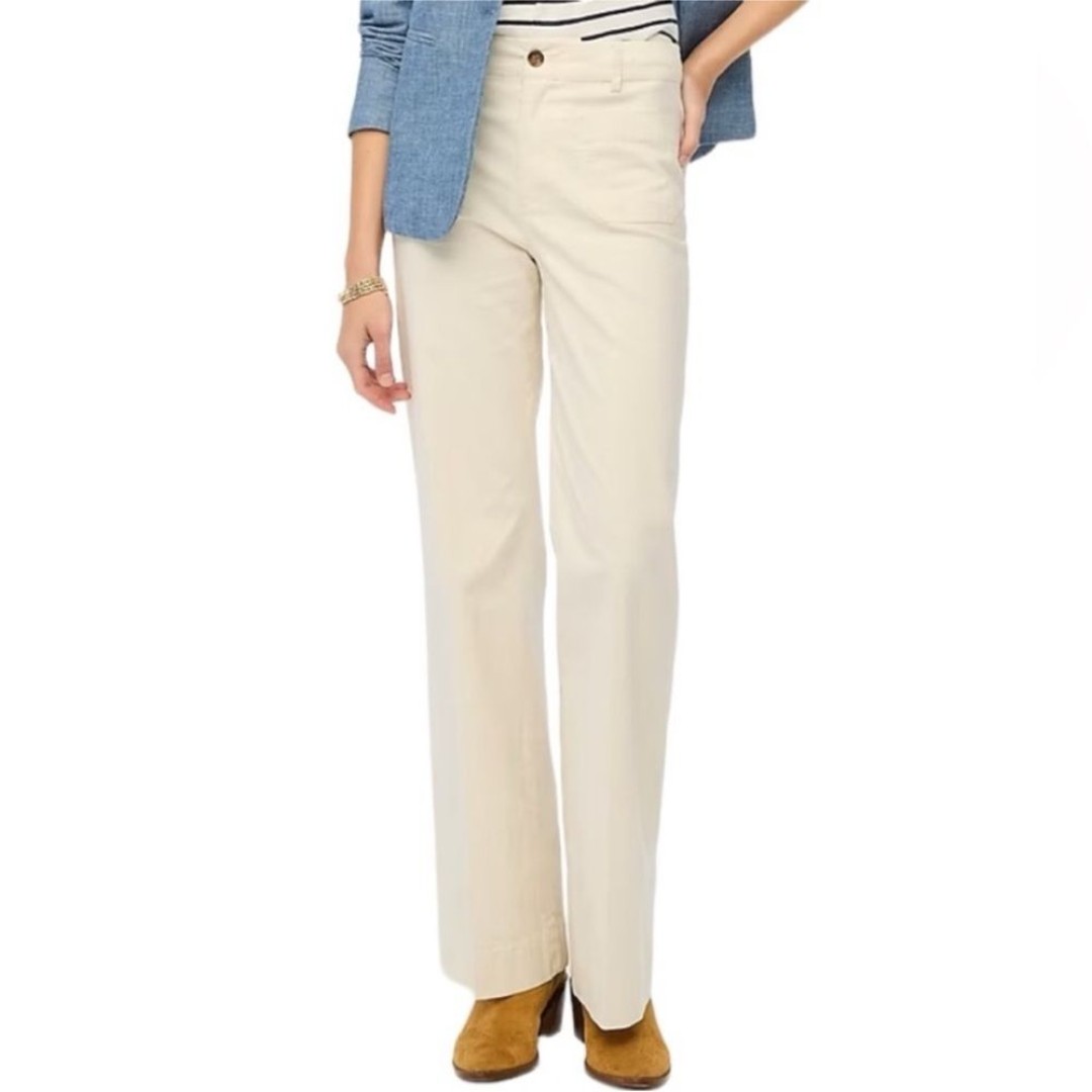 J Crew beige cream high rise wide leg pocket pant size 24 new
