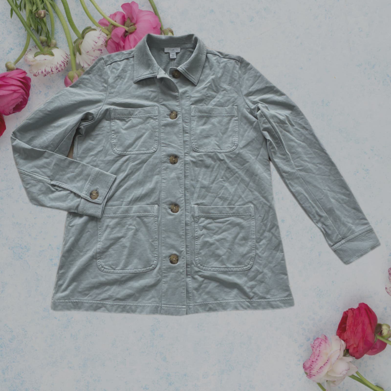 J. Jill cotton jacket shirt cotton gray Women size XS