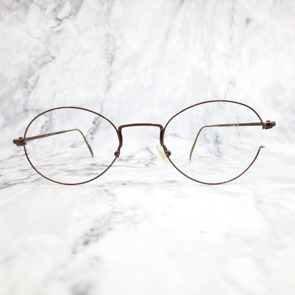 Gucci GG1297 6GK Eyeglasses Gold Round Full Rim Frames 50-19-140