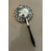 SSMC Antique Sterling Silver Floral Repousse Tea Strainer with Ebony Handle