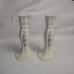 2x Belleek Ireland Country Trellis Candlesticks With Pink Floral Design 7 Tall